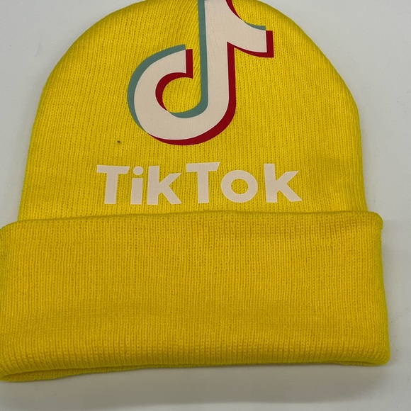 Yellow Tik Tok Music Note Dancing App Girls Coin Pop-it purse Winter Cap - Picture 3 of 4